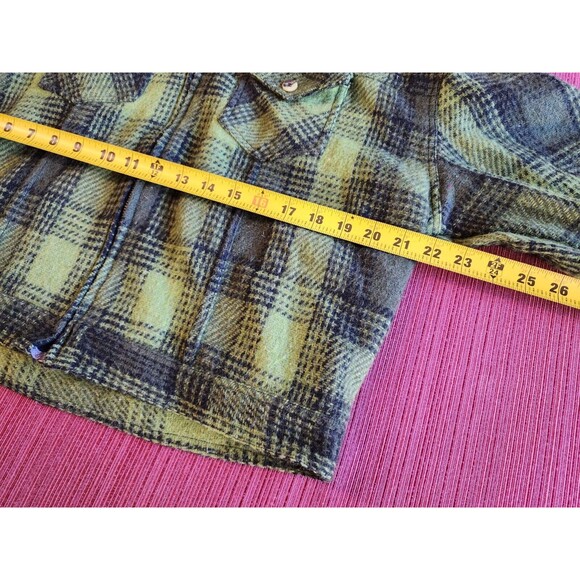Vintage Phenomenom Womens Wool Jacket Green Plaid Size Large L Full Zip RARE - Picture 13 of 16